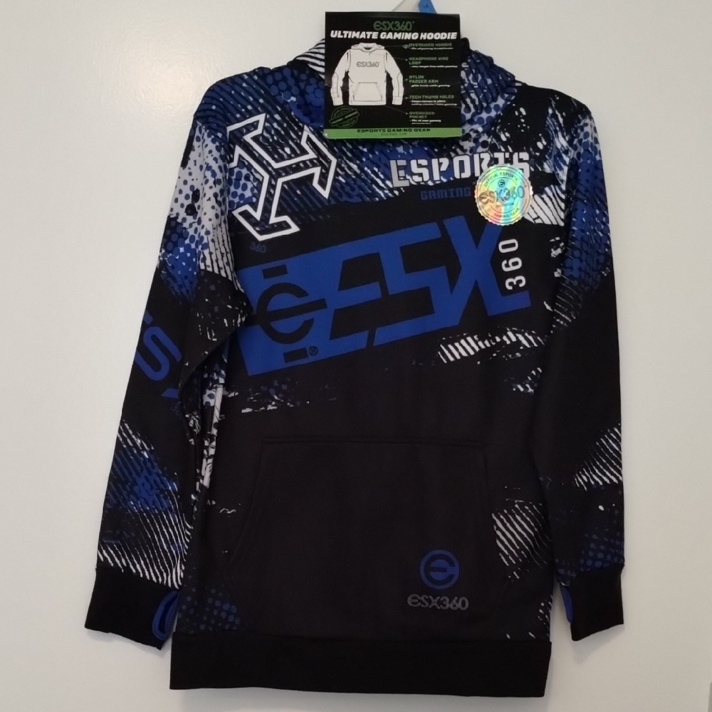 New Esports Blue and Black Hoodie for Kids